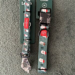 Lucy & Co Holiday Coming To Town Dog Collar and Matching Leash (M)